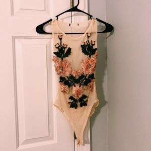 Mesh and embroidered bodysuit!